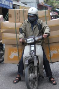 How many boxes can one motorcycle carry?